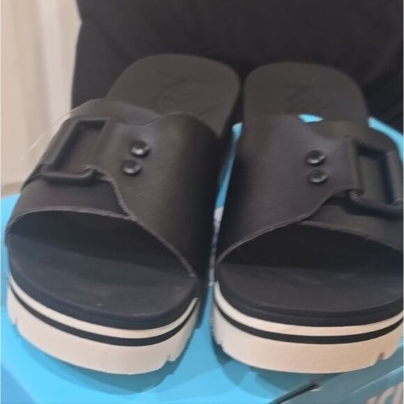 Reef Banded Horizon Buckle Slide Sandal- Black - Picture 9 of 10